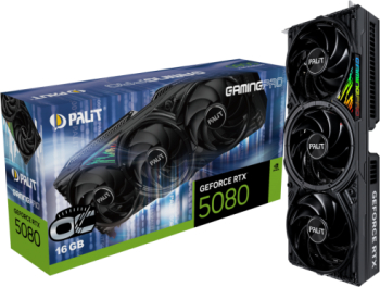 Placa video Palit GamingPro OC NVIDIA GeForce RTX 5080 16GB GDDR7 256 bit DLSS 4