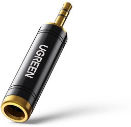 Adaptor audio AV168 jack 3.5 mm T la 6.35 mm M negru UGREEN 