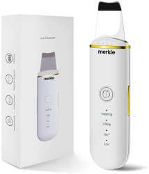Aparat de curatare faciala cu ultrasunete Merkie lifting ten skin scrubber indepartare puncte negre hidratare peeling Alb 