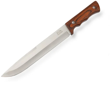 Cutit de vanatoare Wood Brown 37.5 cm maro lemn teaca inclusa 