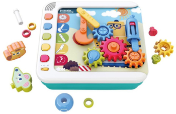 Joc de invatare Montessori cu sunete si seturi de construit jucarie creativa 5 in 1 busy board educativa multicolor 