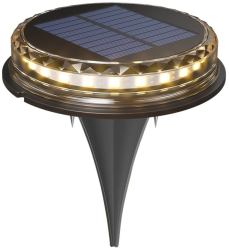 Lampa solara LED tip spot pentru gradina 8 LED-uri material ABS si Policarbonat baterie 1.2V 600mah 12 x 13.5 cm alb cald