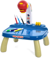 Masuta pentru Desen si Pictura cu Proiector &ndash Set Creativ pentru Copii Bleumarin 