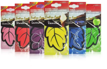 Pachet MIX 6 Odorizante auto frunza parfum natural tip hanging din hartie parfumata diverse arome disponibile