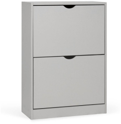 Pantofar KL Carey 2 usi rabatabile 4 rafturi Pal Melaminat compact 60x24x83 cm gri 