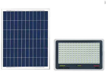 Proiector LED cu Panou Solar Senzor de lumina Waterproof 96 LED-uri incorporate 30W 17x13 cm IP67 Design Modern Negru 