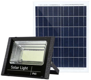 Proiector LED SMD 300W cu incarcare solara panou solar cu telecomanda suport prindere material ABS 14AH 1032 LED-uri 5 m cablu inclu 