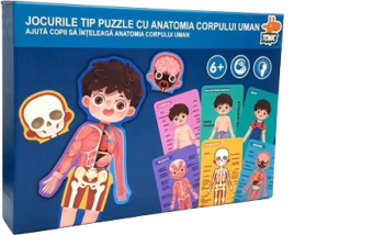 Puzzle educativ Anatomia Corpului Uman Limba Romana Baiat 36 piese 3 ani+ Edujucarii 