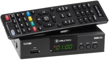 Receptor Digital Terestru TV Tuner DVB-T2/DVB-T H.265 HEVC LAN USB Full HD Cabletech Receiver cu Telecomanda