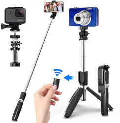 Selfie Stick cu Trepied Compatibil cu Camera/Telefon 100cm SOL Extend A36 ABS si Silicon Black 