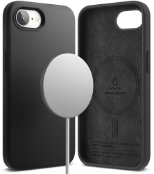 Husa pentru iPhone 16e - Ringke Silicone Magnetic MagSafe - Black 