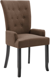 Scaun De Bucatarie Cu Brate Maro Material Textil 