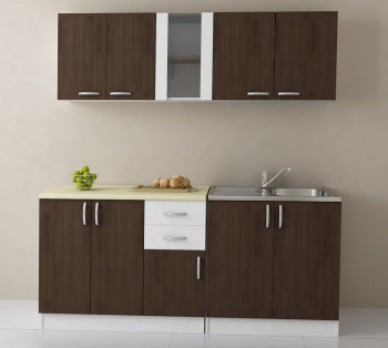 Bucataria Teramo 180 cm Wenge si Alb 