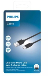 Cablu Date Incarcare 2 M Usb-A La Micro Usb Philips 
