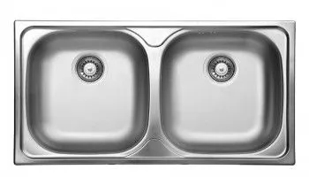 Chiuveta bucatarie din inox cu 2 cuve XYLO ZEX 3203 dreptunghiulara finisaj mat 