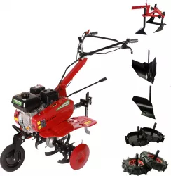Motosapatoare Bronto WMA 500 5 CP 163 cc 4T latime lucru 50 - 80 cm pachet P4 cu adaptor roti cauciuc roti metalice plug umplut 