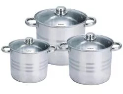 Set de trei vase din inox pentru gatit Royalty Line 