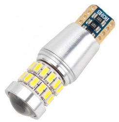Led auto T10 Canbus cu 28 SMD 3014 + Lupa &ndash fara polaritate 