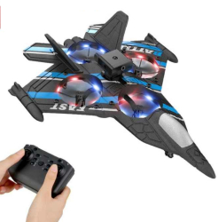 Avion-Drona cu telecomanda senzor obstacole lumini LED 4 motoare cu electrice incarcare USB acumulator inclus 24.5x18x4.5 cm 