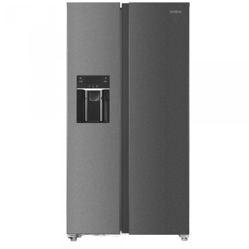 Side by side Samus SSX-670NFIDE 513 L Full No Frost Afisaj LCD Dozator apa si gheata Clasa energetica E Inox/laterale argintii 