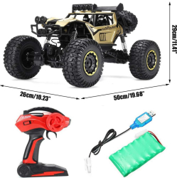 Masina Monster Rock Crawler cu telecomanda si lumini Scala 1 8 BIG 50 cm incarcare USB acumulator 50x29x26cm 