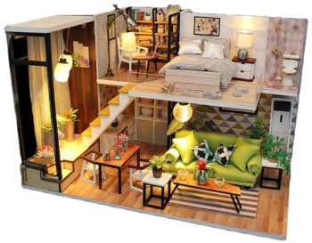 Puzzle 3D Casa de papusi in miniatura DIY New Arrival 26x20x17cm 
