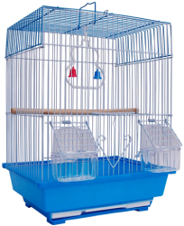 Colivie Patrata 39 x 30 x 23 cm pentru pasari exotice Albastru Ropet 