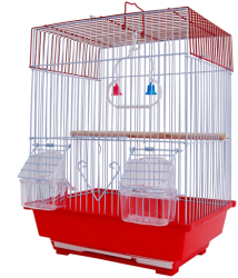 Colivie Patrata 39 x 30 x 23 cm pentru pasari exotice Rosu Ropet 