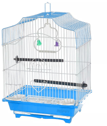 Colivie Patrata 39 x 30 x 23 cm pentru pasari exotice Tava Albastru 
