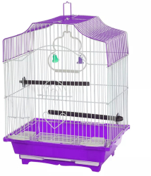 Colivie Patrata 39 x 30 x 23 cm pentru pasari exotice Tava Mov 