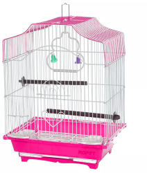 Colivie Patrata 39 x 30 x 23 cm pentru pasari exotice Tava Roz 