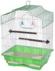 Colivie Patrata 39 x 30 x 23 cm pentru pasari exotice Tava Verde 