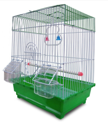 Colivie Patrata 39 x 30 x 23 cm pentru pasari exotice Verde Ropet 