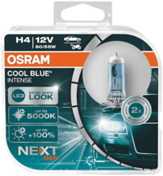 Set 2 becuri auto halogen Osram H4 Cool Blue Intense Next Generation +100 