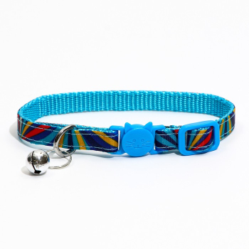 Zgarda ajustabila cu catarama pisica pentru pisici cu clopotel 26cm Albastru Ropet 