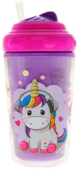 Cana anticurgere tip termos cu pai si capac pivotant Minut Baby 240 ml 6+ 