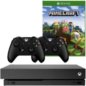 Consola Microsoft Xbox One X 1TB NEGRU + 2 Controllere + Joc Minecraft Second-Hand SH 