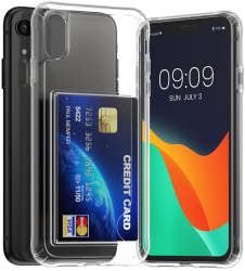 Husa Kwmobile cu slot card pentru Apple iPhone XR Transparent Policarbonat KWM000022RF001C 