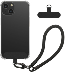Husa Kwmobile cu snur detasabil pentru Apple iPhone 14 Transparent/Negru Silicon KWM000022TM001C 