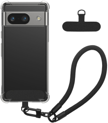 Husa Kwmobile cu snur detasabil pentru Google Pixel 8a Transparent/Negru Silicon KWM000020PE001C 