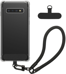 Husa Kwmobile cu snur detasabil pentru Samsung Galaxy S10 Transparent/Negru Silicon KWM000021UJ001C 