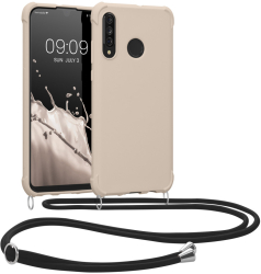 Husa Kwmobile cu snur pentru Huawei P30 Lite Crem Silicon 52079.16 
