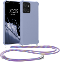 Husa Kwmobile cu snur pentru Motorola ThinkPhone Albastru Silicon KWM0000196O003C 