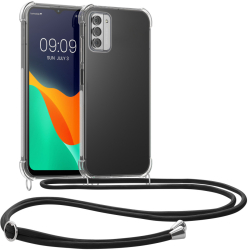 Husa Kwmobile cu snur pentru Nokia G42 5G Transparent/Negru Silicon KWM000021WN001C