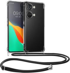 Husa Kwmobile cu snur pentru OnePlus Nord 3 5G Transparent/Negru Silicon 61768.01 