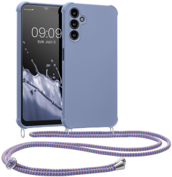 Husa Kwmobile cu snur pentru Samsung Galaxy A14 5G Albastru Silicon 60819.108 
