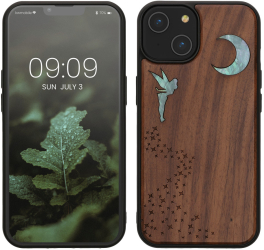 Husa Kwmobile pentru Apple iPhone 14 Maro/Multicolor Lemn/Silicon 59124.05 