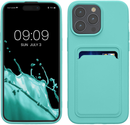 Husa Kwmobile pentru Apple iPhone 15 Pro Max Verde deschis Silicon KWM000020EP009C 
