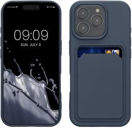 Husa Kwmobile pentru Apple iPhone 16 Pro Albastru inchis Silicon KWM000022UH004C 