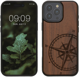 Husa Kwmobile pentru Apple iPhone 16 Pro Max Maro Lemn/Silicon KWM000022UU001C 